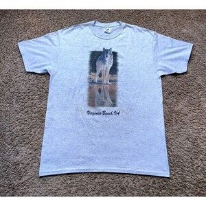 Vintage Virginia Beach Zoo T-Shirt Men's Size XL Graphic Print Gray Shirt